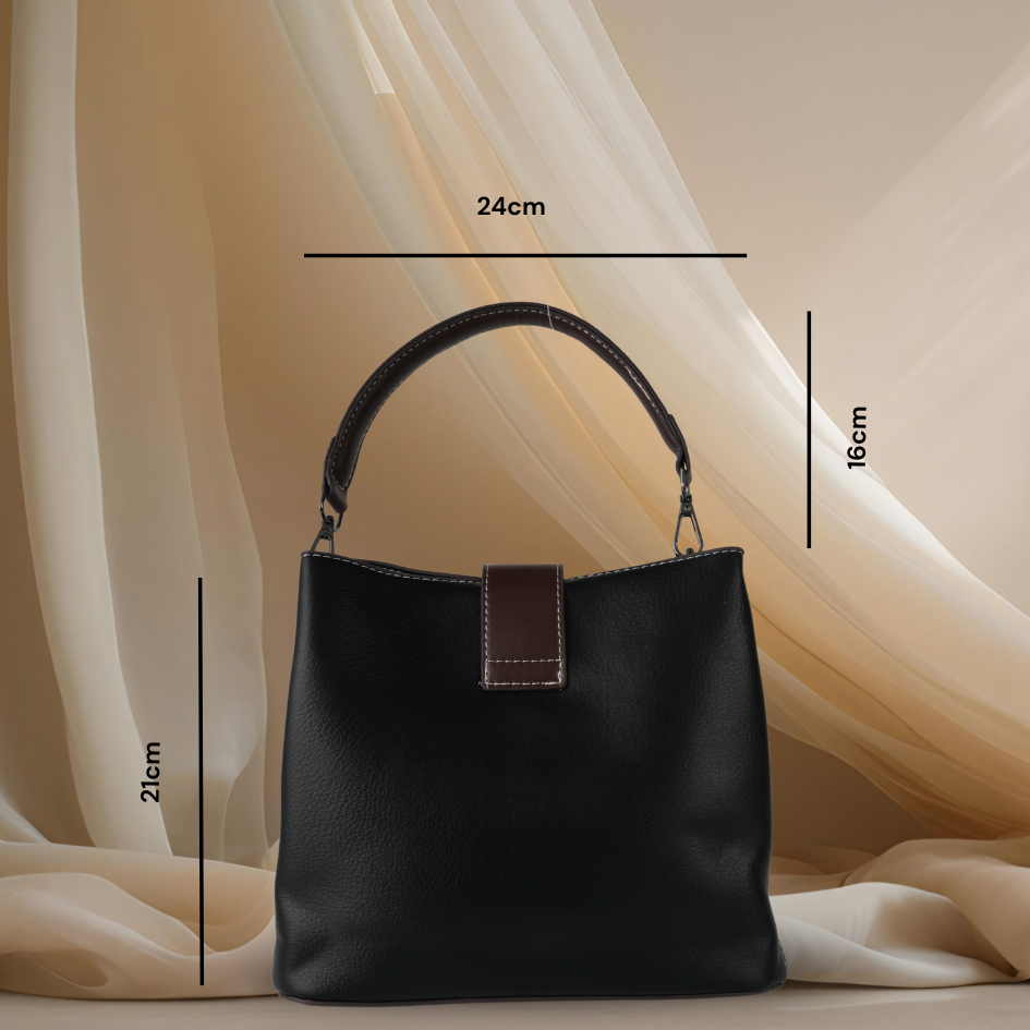 The Heart Locked Dual-Strap Handbag (Black)
