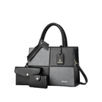 Quadra Luxe Premium Vegan Leather Tote Set (black)