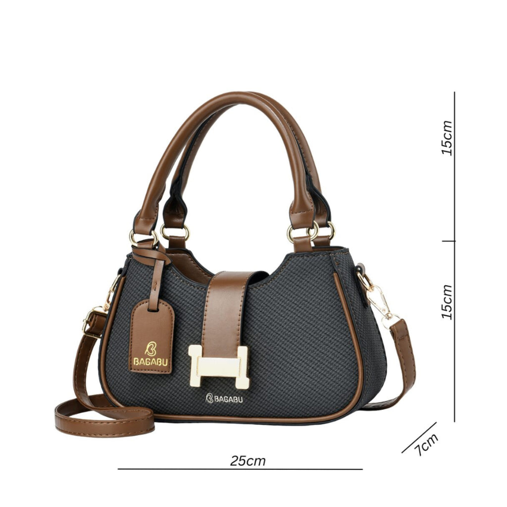 Amor Vegan Leather Shoulder Bag (Black)