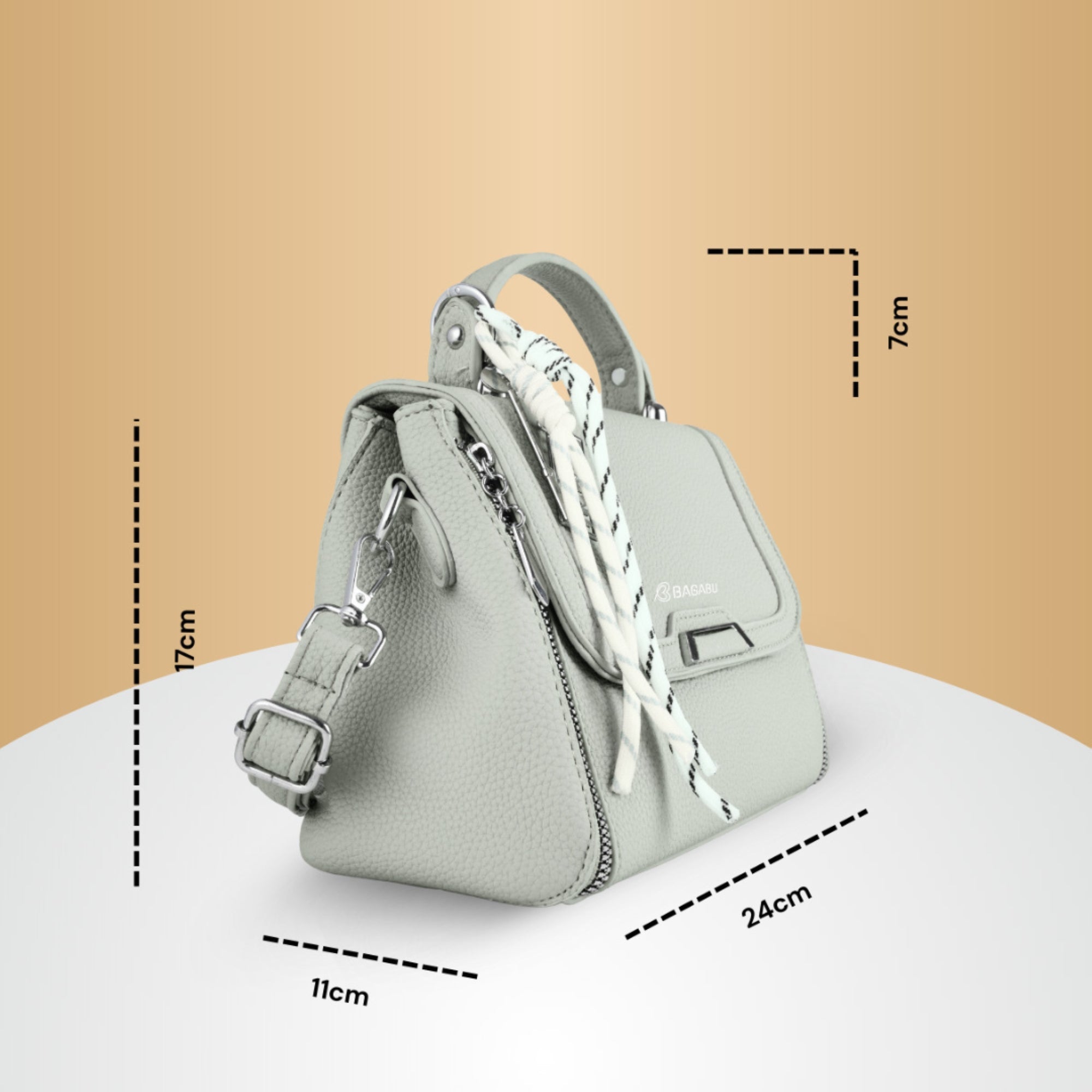 Xena mini Premium vegan leather handbag (grey)