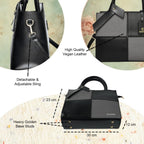 Quadra Luxe Premium Vegan Leather Tote Set (black)