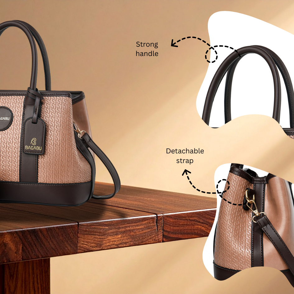 The Grain Premium Textured Handbag (nude pink)