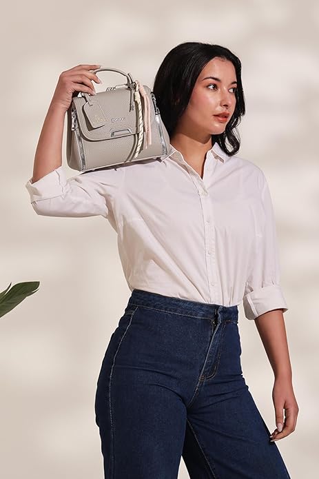 Xena mini Premium vegan leather handbag (grey)