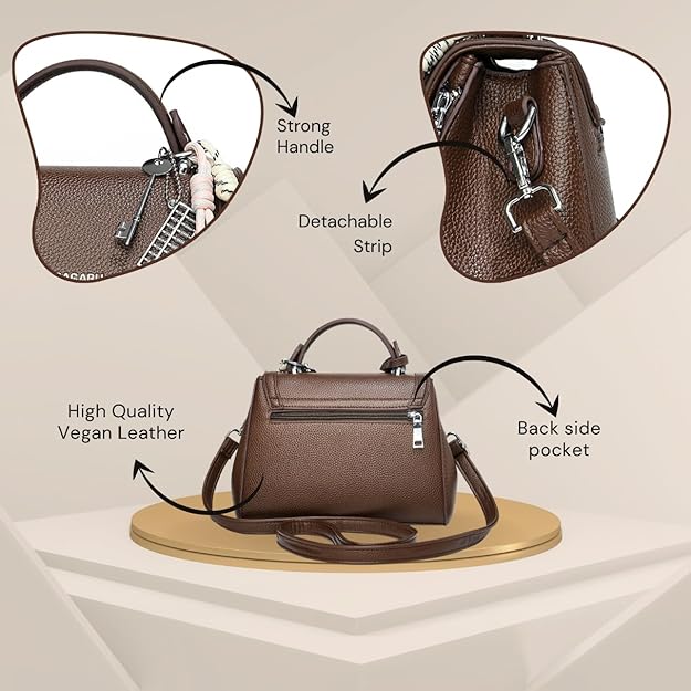 Xena mini Premium vegan leather handbag (brown)