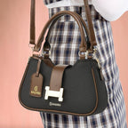 Amor Vegan Leather Shoulder Bag (Black)