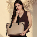 Elara Vegan Leather Tote Bag (Khaki)