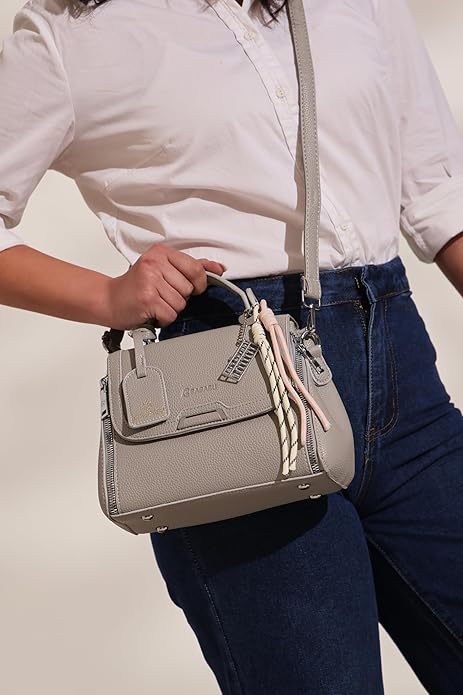 Xena mini Premium vegan leather handbag (grey)