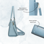 Nova Vegan Leather Laptop Work Bag (Sky Blue)