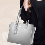 Nova Vegan Leather Laptop Work Bag (Grey)