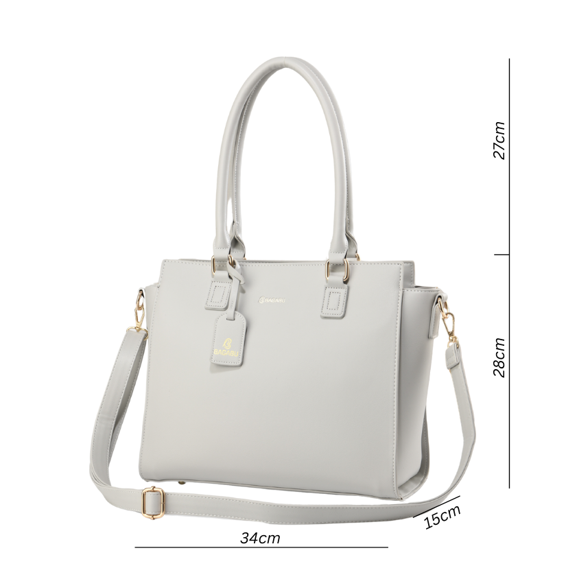Nova Vegan Leather Laptop Work Bag (Grey)