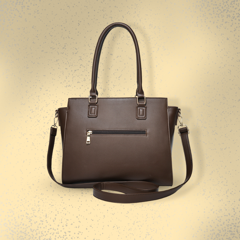 Nova Vegan Leather Laptop Work Bag (Coffee Brown)