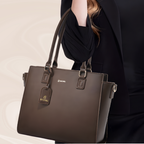 Nova Vegan Leather Laptop Work Bag (Coffee Brown)
