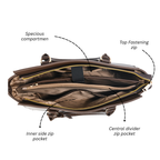 Nova Vegan Leather Laptop Work Bag (Coffee Brown)