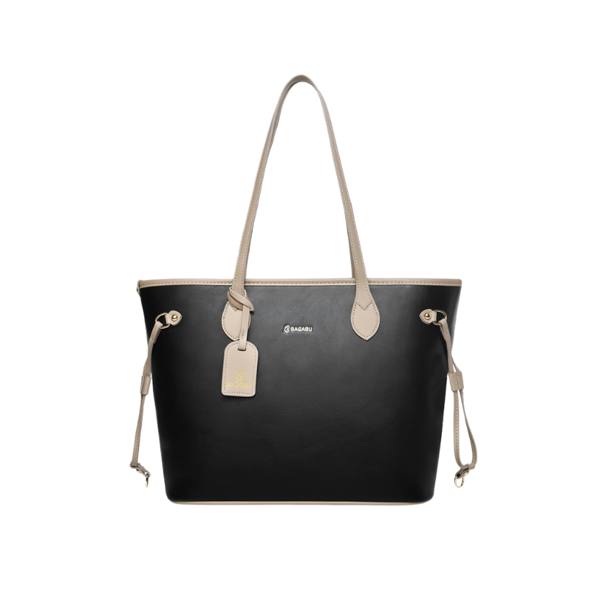 Elara Vegan Leather Tote Bag (Black)