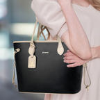 Elara Vegan Leather Tote Bag (Black)