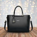 Verona Structured Vegan Leather Work Bag (Black)