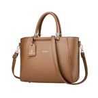 Verona Structured Vegan Leather Work Bag (Brown)