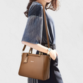 Verona Structured Vegan Leather Work Bag (Brown)