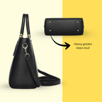 Verona Structured Vegan Leather Work Bag (Black)