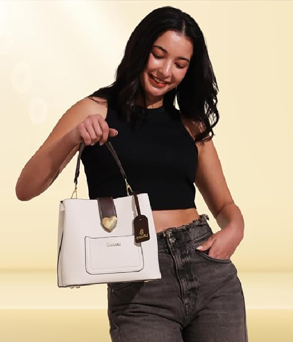 The Heart Locked Dual-Strap Handbag (White)