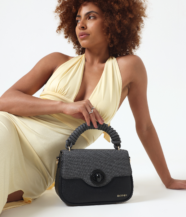 Eclipse Premium Vegan Knitted Handbag (black)