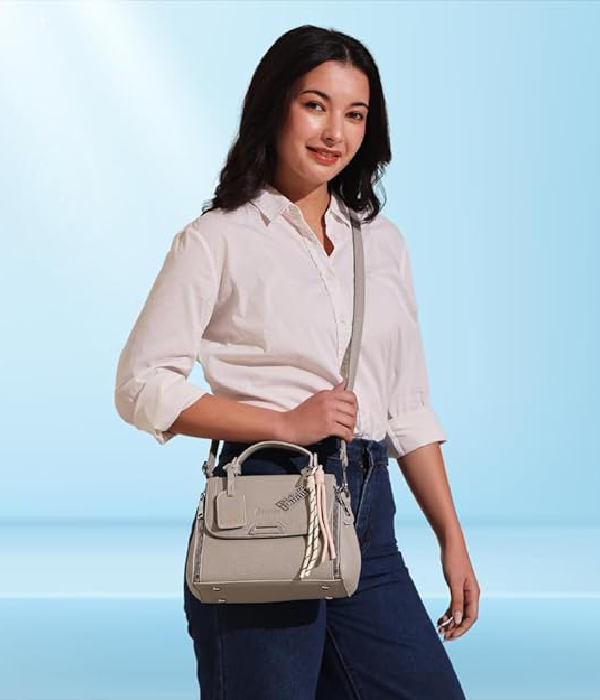 Xena mini Premium vegan leather handbag (grey)