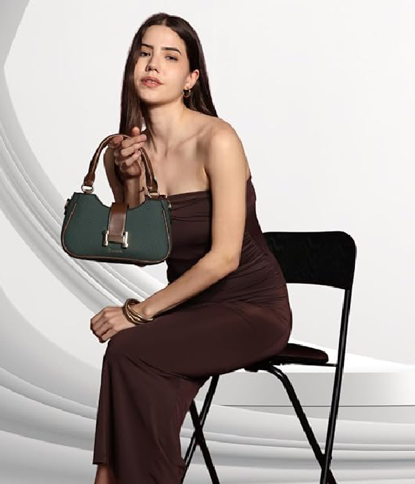 Amor Vegan Leather Shoulder Bag (Green)