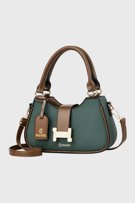 BAGABU Luxe Vegan Leather Structured Handbag (Green)