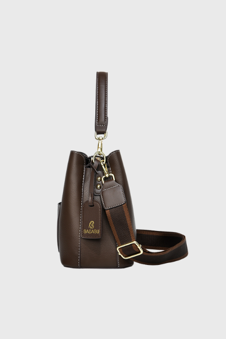 The Heart Locked Dual-Strap Handbag (Brown)