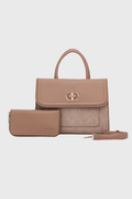 Bagabu Elegant Knitted Fabric Satchel Handbag (Khaki)