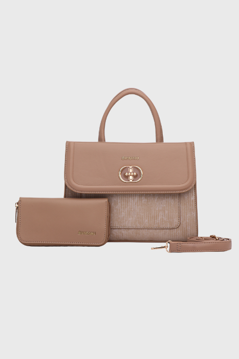 Bagabu Elegant Knitted Fabric Satchel Handbag (Khaki)