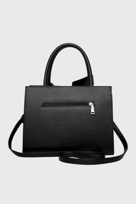 Bagabu Quadra Luxe Premium Vegan Leather Tote Set (black)
