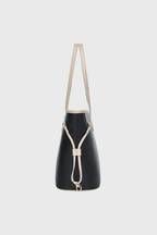 Elara Vegan Leather Tote Bag (Black)