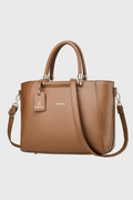 Verona Structured Vegan Leather Work Bag (Brown)