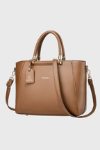 Verona Structured Vegan Leather Work Bag (Brown)