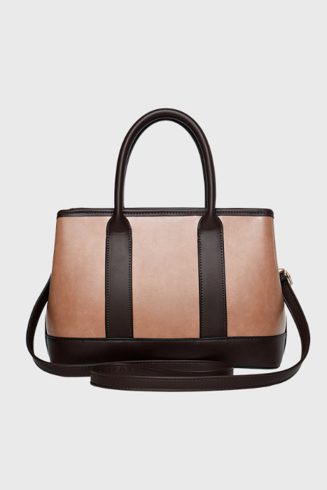 BAGABU Women's Premium Textured Vegan Leather Handbag Set with Wallet & Pouch (Pink)