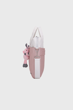 Bagabu Professional Laptop Tote Bag for Men & Women (Pink & White)