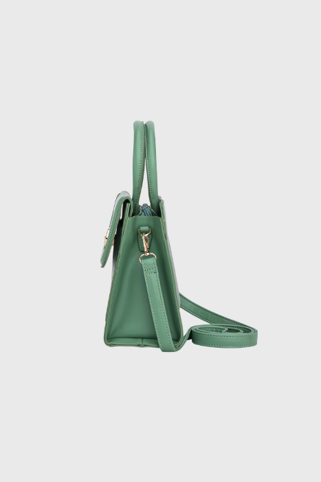 Bagabu Elegant Knitted Fabric Satchel Handbag  ( Saga Green)
