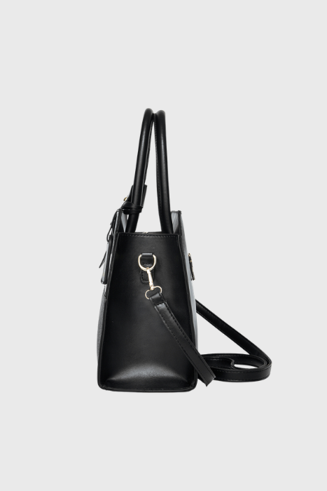 Bagabu Quadra Luxe Premium Vegan Leather Tote Set (black)