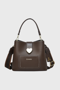 The Heart Locked Dual-Strap Handbag (Brown)