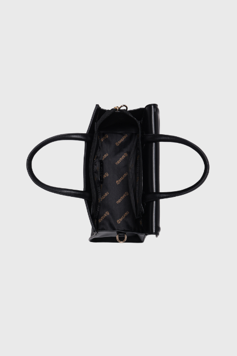 Bagabu Elegant Knitted Fabric Satchel Handbag (Black)