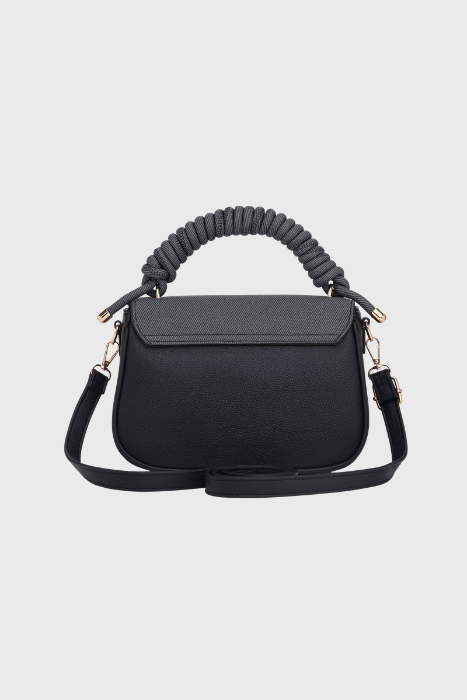 Bagabu Luxe Rope Handle Satchel Bag with Wallet (Black)