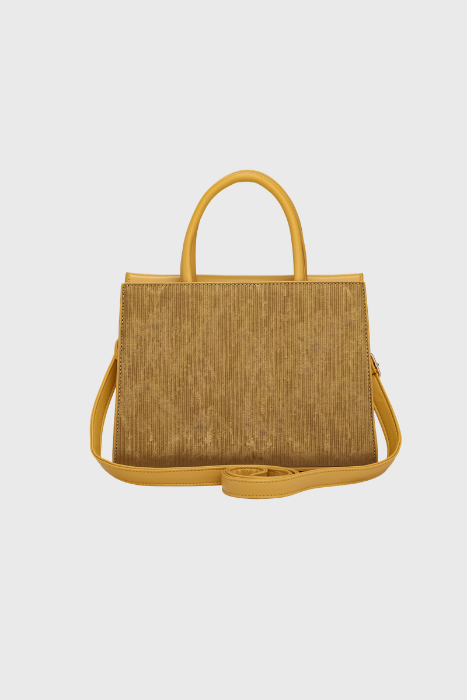 Bagabu Elegant Knitted Fabric Satchel Handbag (yellow)
