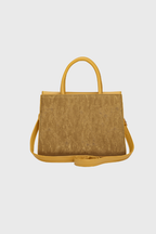 Bagabu Elegant Knitted Fabric Satchel Handbag (yellow)