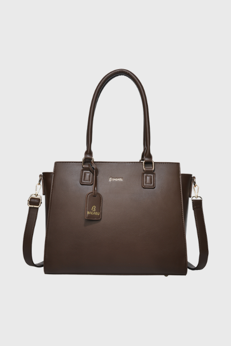 BAGABU Executive Laptop Tote Bag for Women (Coffee Brown)