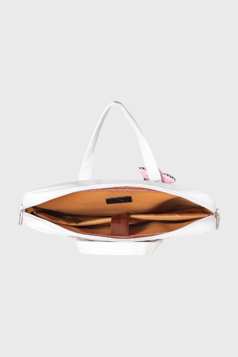 Bagabu Professional Laptop Tote Bag for Men & Women (Pink & White)