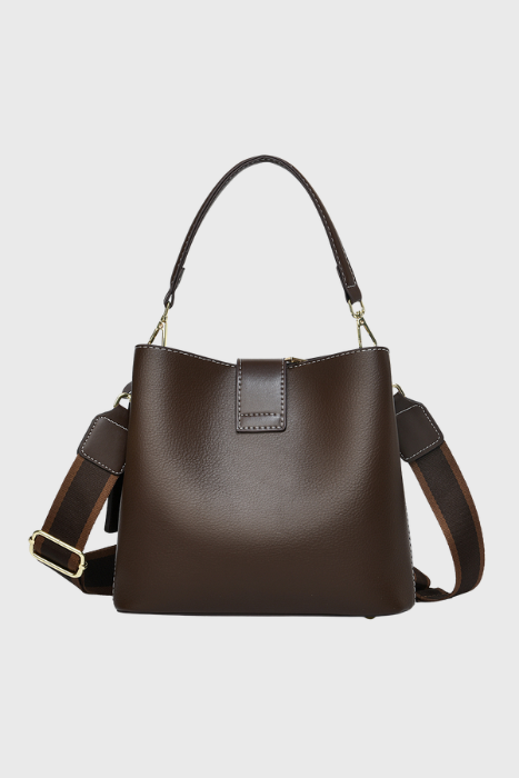 The Heart Locked Dual-Strap Handbag (Brown)