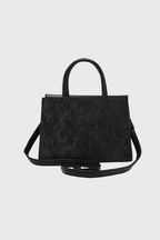 Bagabu Elegant Knitted Fabric Satchel Handbag (Black)