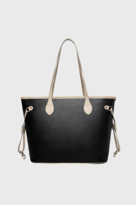 Elara Vegan Leather Tote Bag (Black)