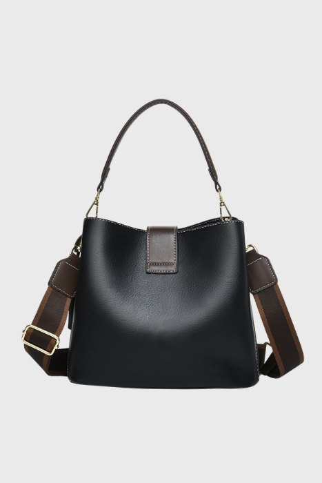 The Heart Locked Dual-Strap Handbag (Black)